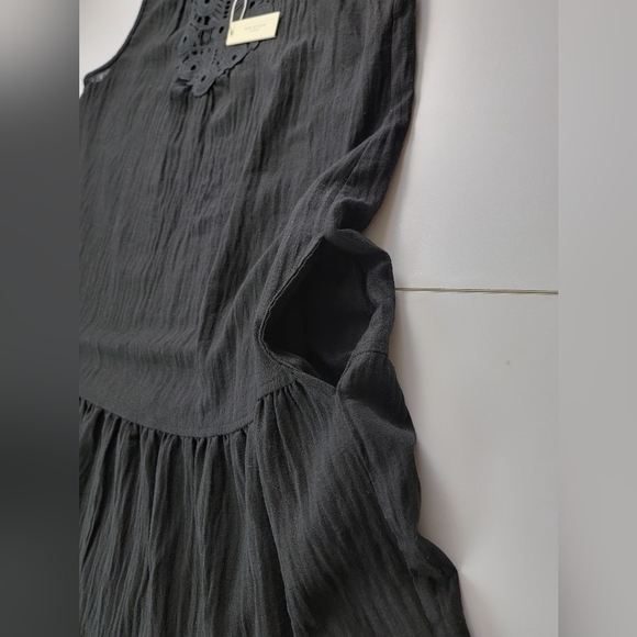 Max Studio Maxi Tiered Black Dress Womens Size Small Sleeveless Pockets New - Picture 9 of 14